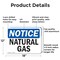 Signmission Natural Gas OSHA Notice Sign, Aluminum, 18in W x 12in L, 2PK OS-2PACK-NS-A-1218-L-14313 - alternate 7
